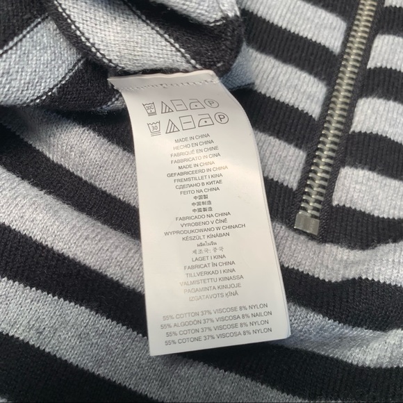 MICHAEL Michael Kors Knit Black Grey Striped Dress - Picture 7 of 9